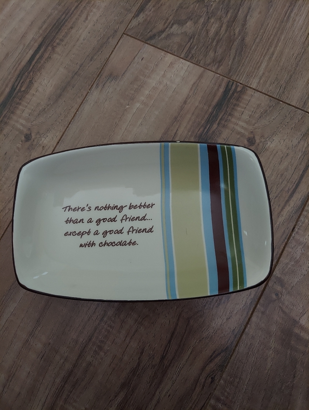 PLAIN JANE CHOCOLAT Chocolate..Freind/Chocolate 6.75" x 4.5" CANDY/TRINKET/DISH